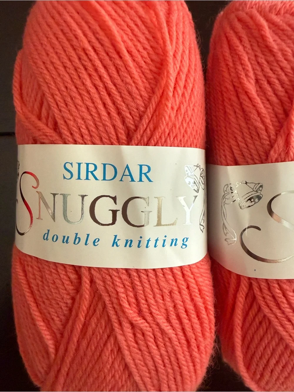 Sirdar Snuggly Double Knitting Yarn in Peach 2 Skeins